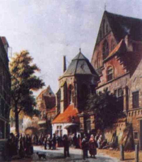 Adrianus Eversen A Dutch Market Scene 3 oil painting image